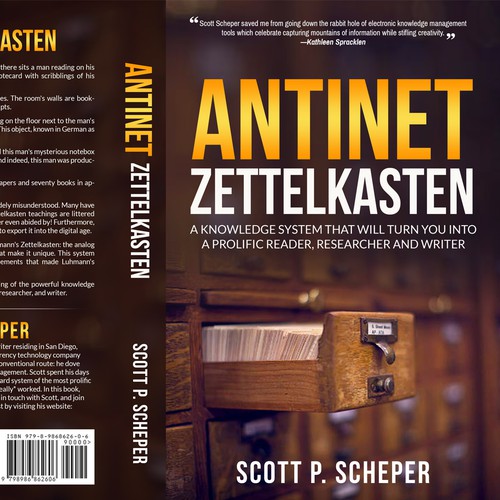 Design the Highly Anticipated Book about Analog Notetaking: "Antinet Zettelkasten" Design by TopHills