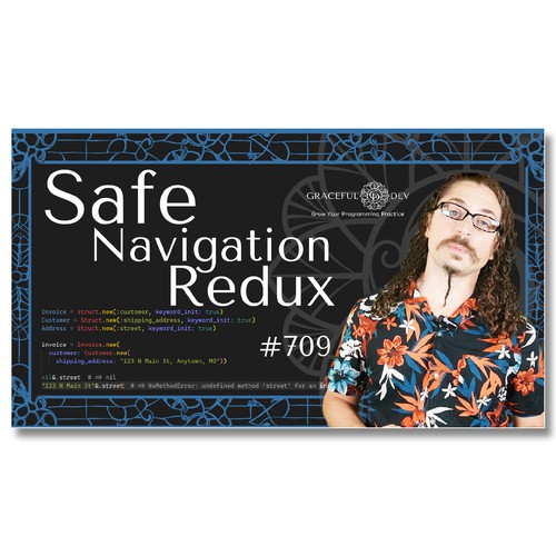 Video (YouTube etc.) Thumbnail Template for Software Development Screencast Episodes Design by NOAKA