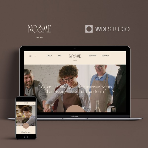 Website design for No& Me events, a corporate event management company