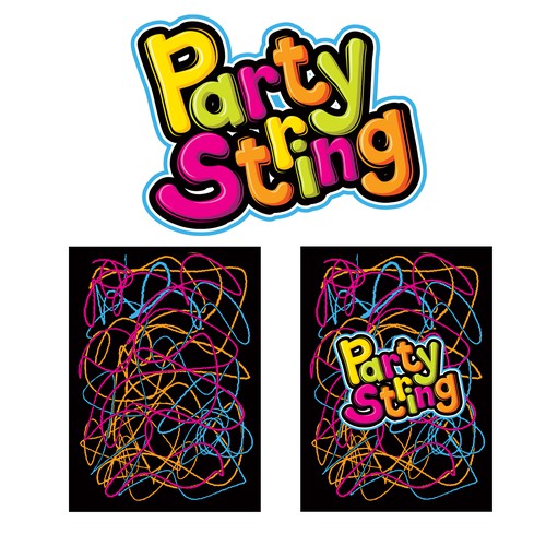 SILLY STRING LOGO + BACKGROUND Design by WolfBell