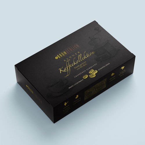 Packaging design for a premium coffee gift box Design by Leoxgfx