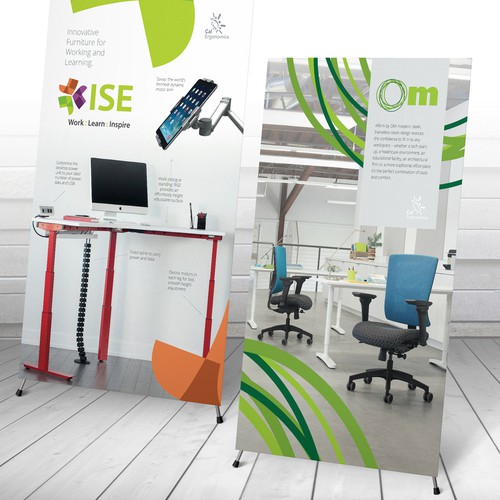 Pair of retractable banners for ergonomic products Design by Applefresh