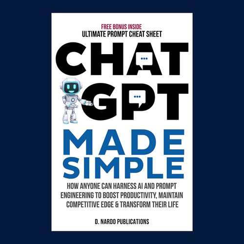 Professional Cover for BEST-SELLING BOOK about ChatGPT & AI Design by Mudee