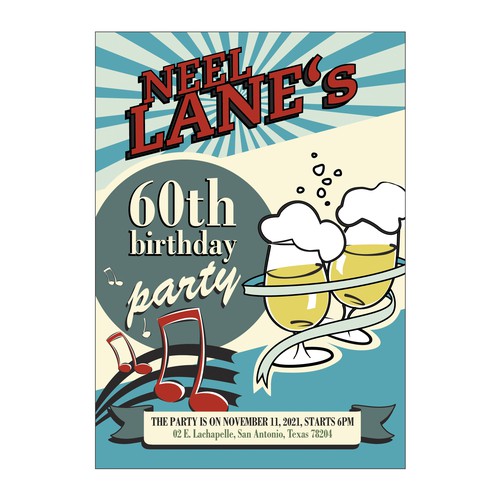 Design retro birthday flier for beer hall bash Design by dreimaster