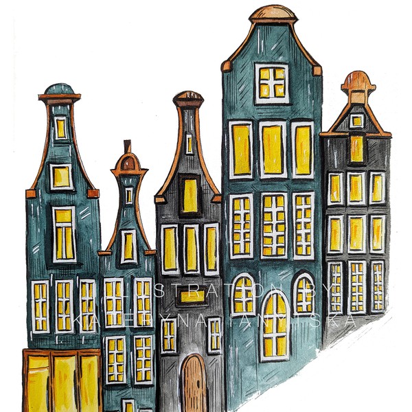 Amsterdam Watercolor Illustration 