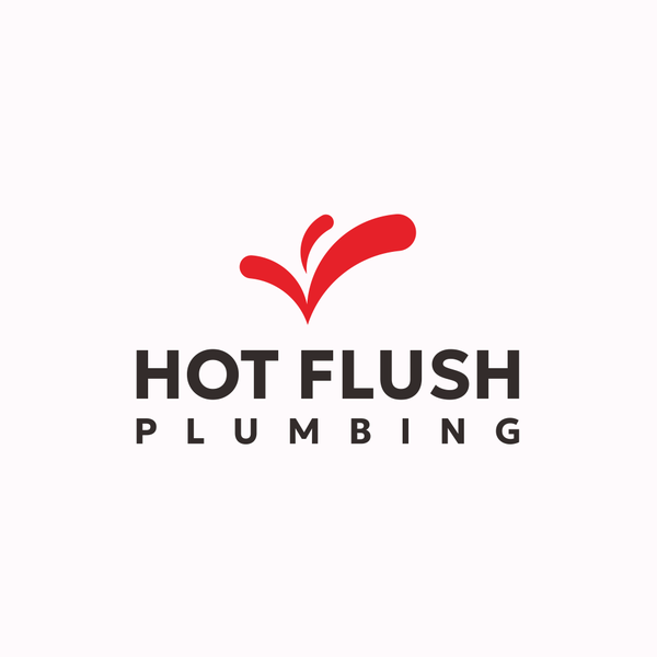 Splashy logo for plumbing services: Hot Flush Plumbing