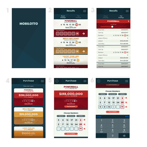 Design of a lottery app Design réalisé par MikeDees