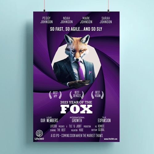 Life360 2023 Year of the Fox Poster Design by Custom Logo Graphic