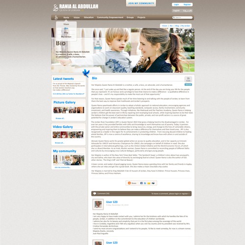 Design di Queen Rania's official website – Queen of Jordan di Googa