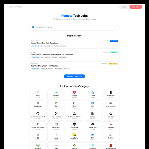 Make this tech-focused job board stand out Design by Laurensius Adi