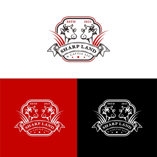 Design by Creative Spark™ titled "Sharp Land & Cattle LLC"