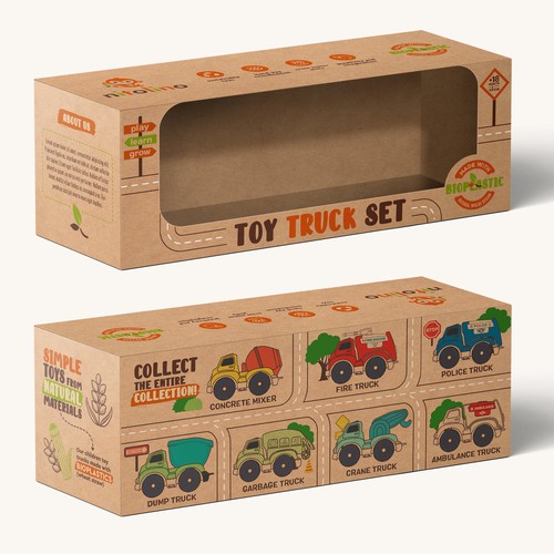 "Playful packaging design for a sustainable children toys brand" Design by StanBranding