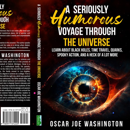 Design an exciting cover, front and back, for a book about the Universe. Design by Bigpoints