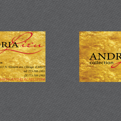 Create the next business card design for Andria Lieu Diseño de Tully Designs