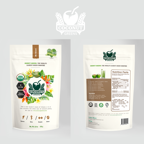 Create stunning new packaging and label for Coconut Greens Design by Javier Milla