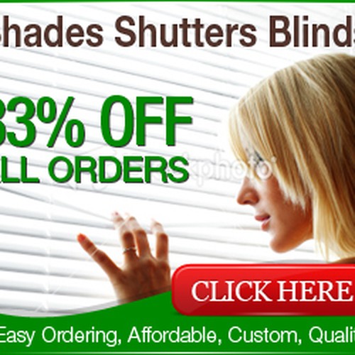 banner ad for Shades Shutters Blinds Réalisé par MotiifDesign