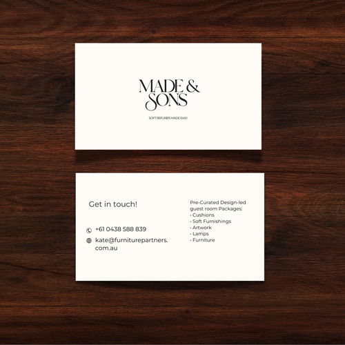 Luxury Meets Ease: Logo & Card Design for Made & Sons Design by Khushbu_Gohil