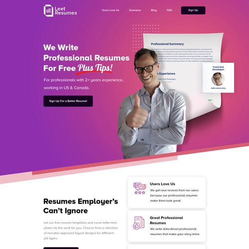 Designs | Youthful, confident, professional site for modern resume ...