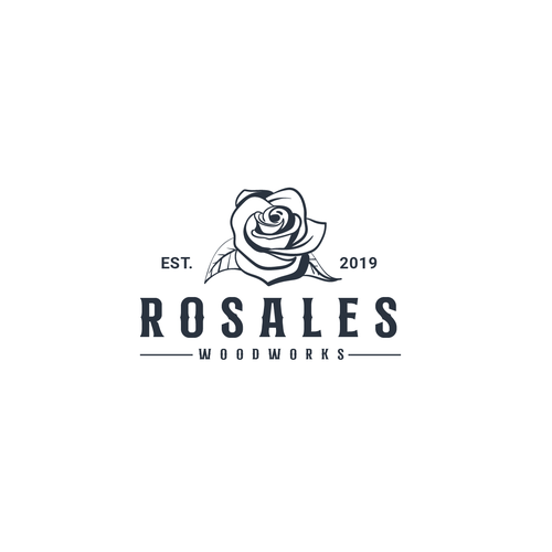 Rose - Outline - Wordmark Logo Design by Sam.D