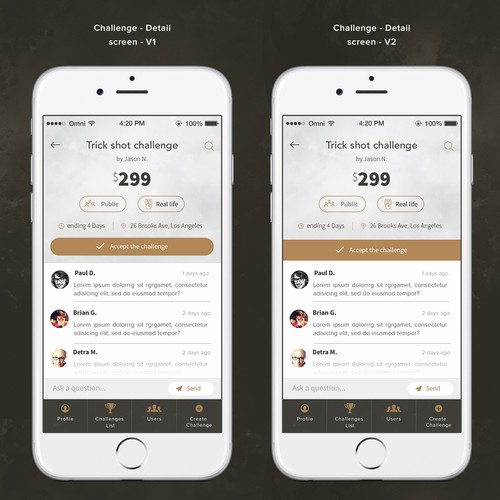 Challenge App Design by Ennomany