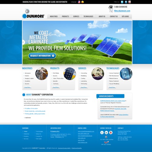 New website design wanted for DUNMORE Corporation Ontwerp door Web Helper