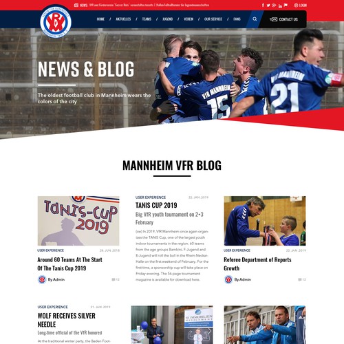 Designs | Create a Redesign for a Soccer Club Website | Web page design ...