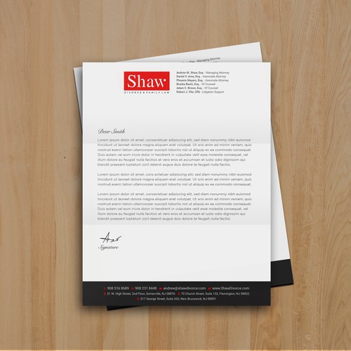 Letterhead for Divorce & Family Law Firm; Modern, Minimalist, Conservative Design Design by muaz™