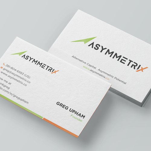 Design a cool, edgey but sophisticated business card for an alternative investment firm. Design von prosenjit_P