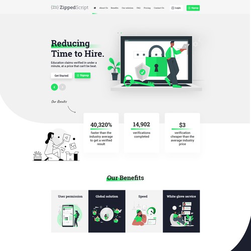 Design a Modern 1 page website for a software Startup! Design by Pixel Clear design