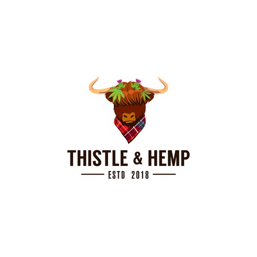 Diseño de Hemp is Hot! Help us Design our "Thistle & Hemp" Logo. Check out our mascot, Scottish Highland Cattle! de manuk