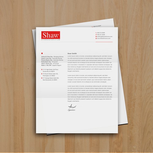 Letterhead for Divorce & Family Law Firm; Modern, Minimalist, Conservative Design Design by muaz™