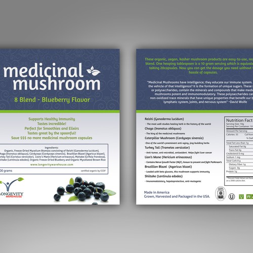 Label redesign for health food product, Product label contest