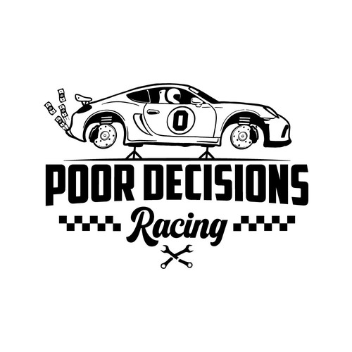 Funny Logo for a (not) competitive race car team! Design by AlarArtStudio™