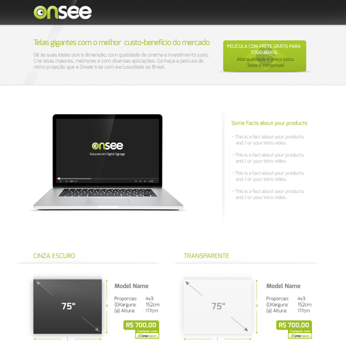 Designs | Landing Page design for Onsee | Web page design contest