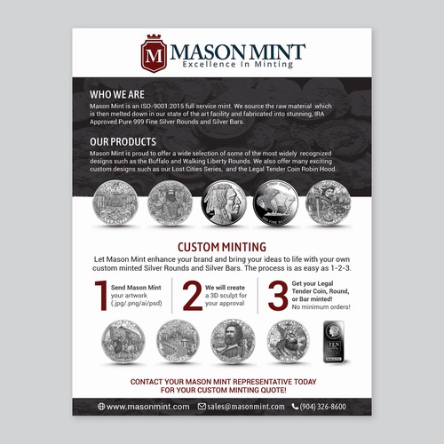 Create An Exciting Flyer To Showcase Our Custom Silver Coin Program Design by Bluebubble