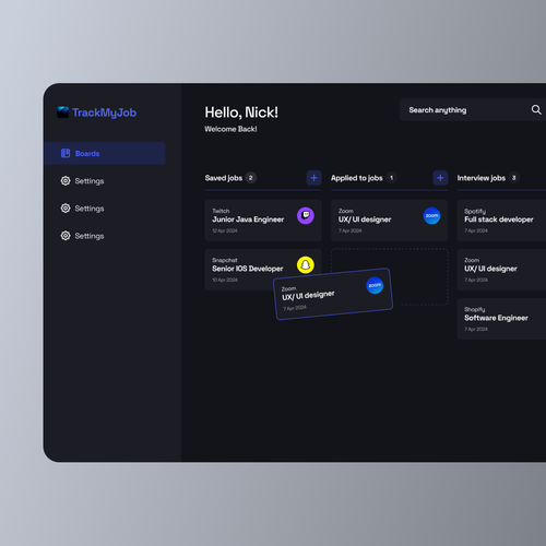 TrackMyJob (Job Tracker Web Application) Design by Nata_sam