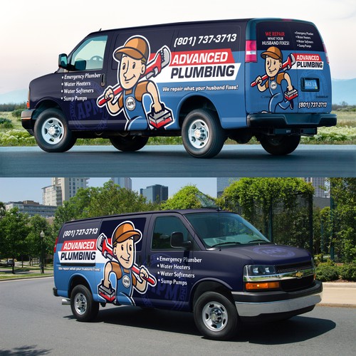 Looking for an eye catching Plumber van wrap Design by Nadun Prabodana