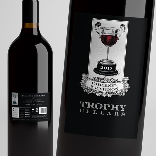 ***Bring the vision to LIFE *** TROPHY Wines - CATCHY MODERN WINE LABEL - have a look at attached guide files! Design by Windmill Designer™