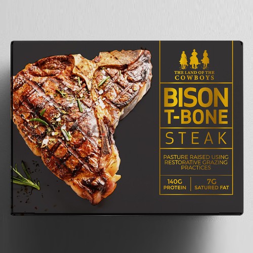 BISON T-BONE STEAK - FROM THE LAND OF THE COWBOYS Design by neoflexdesign