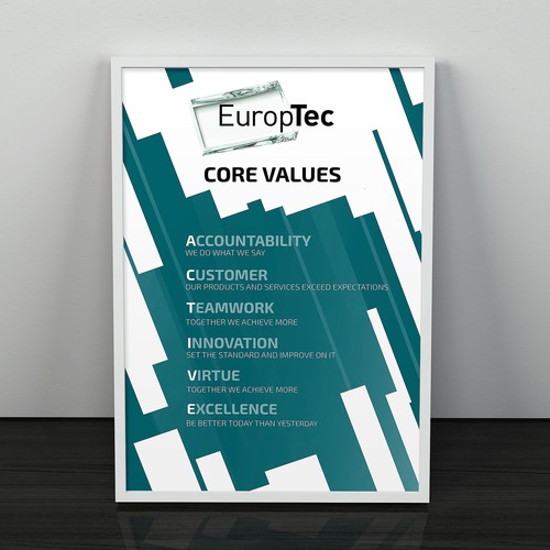 Design a core values poster for our glass factory Design by Flawa