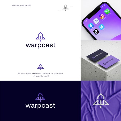 Design Warpcast logo di BrandBlox