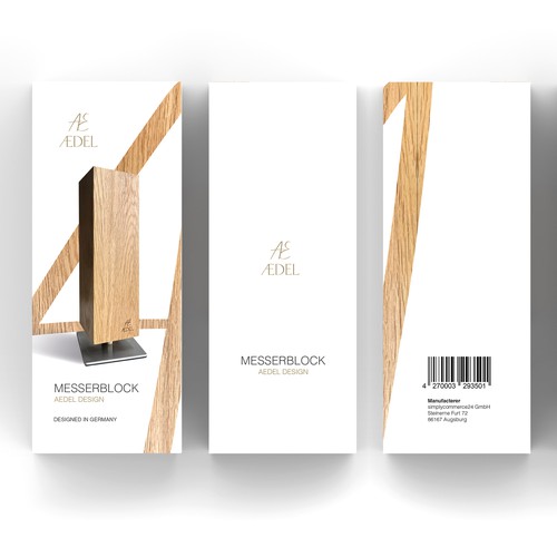 Design of an elegant product packaging for the first product of a new brand. Rotating knife block Design by Ahmed.elroumi