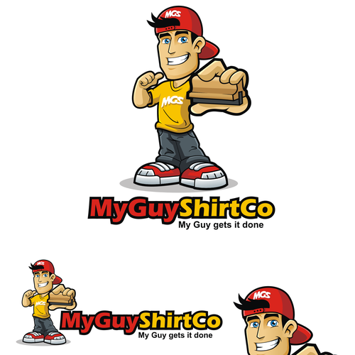 Design a cartoon guy logo for t-shirt printing company Design by .m.i.a.