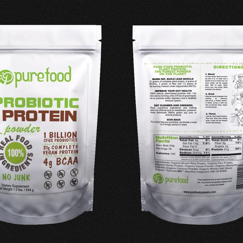 Diseño de Guaranteed Winner! - Design a Simple, Typography-driven Product Label for Our Healthy Protein Powder de gabson