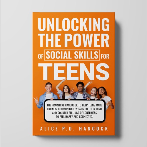 Minimalist Book cover for Teens ages 13-18 suffering from social anxiety and need to learn social skills Design by KMS Arafat