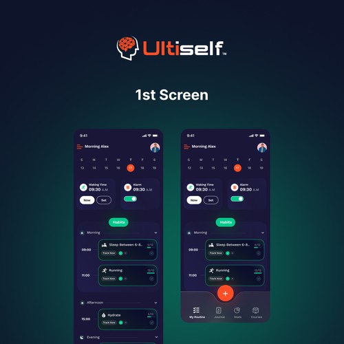Main Screen for the #1 Self Improvement App int he World Design by FuturisticBug