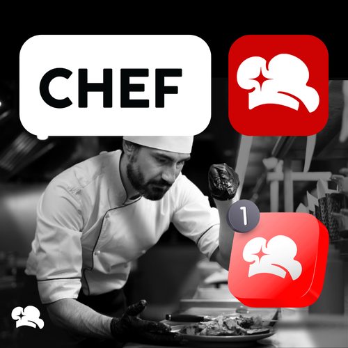 "CHEF": Food & Cooking Social Media Logo Design by Maha's World