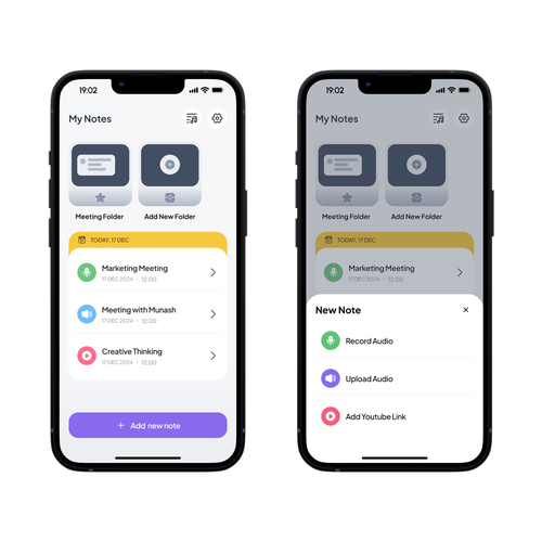 Designs | iOS App UI/UX Design for AI-Powered Voice Note-Taking App ...
