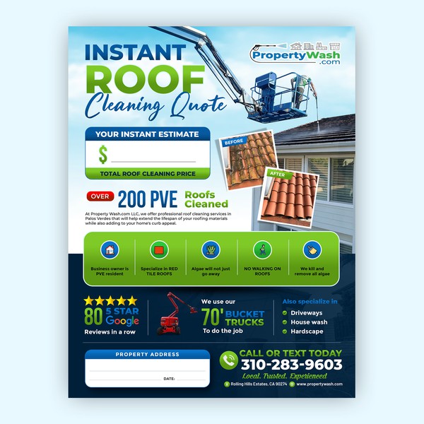 Instant roof cleaning flyer