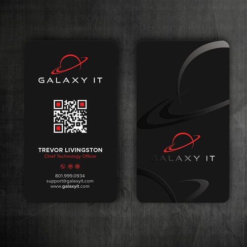 Create a Stellar Space-Themed Business Card for Galaxy IT Design by Felix SH